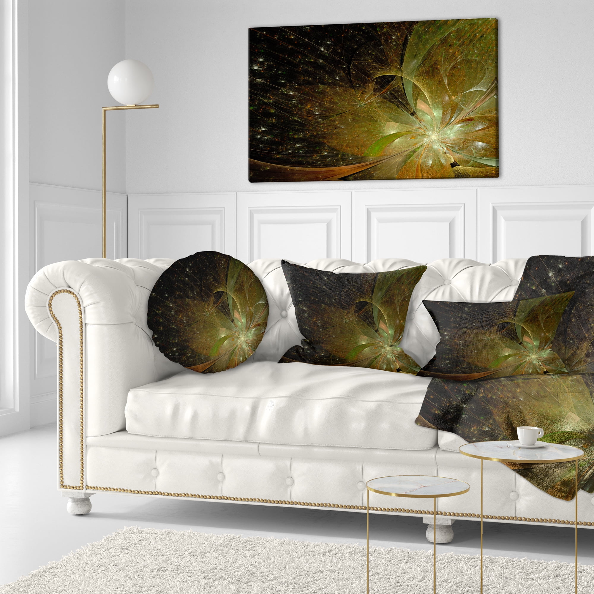 Designart 12" x 20" Contemporary, Modern Black Polyester Throw Pillow