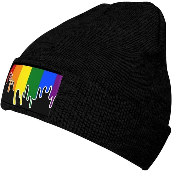 Rainbow LGBT Gay Pride Slouchy Beanie Hat for Men and Women Winter Warm Soft Knit Cap