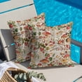 thumbnail image 4 of Mushroom Spring Throw Pillow Cover Floral Summer Plant Leaves Retro Cotton Linen Cushion Cover Throw Pillow Case with Invisible Zipper for Couch Sofa Bed Chair Car 16x16 Inch, 4 of 9