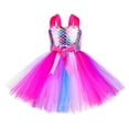 thumbnail image 3 of MIASHUI Robe de Demoiselle d'Honneur Sans Manches Robe à Bretelles Robe de Princesse Sirène Ensemble Bandeau, Rose Vif, 7-8 Ans, 3 of 7