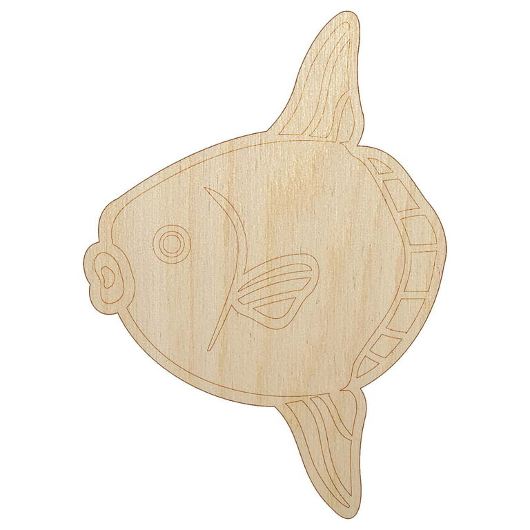 Mola Mola Ocean Sunfish Wood Shape Unfinished Piece Cutout Craft