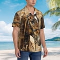 thumbnail image 3 of Fotbe Musical Horse Vintage Collage Camisa Hawaiana para Hombre Unisex – Camisa Casual de Verano con Botones de Manga Corta de Algodón y Lino,XX-Large, 3 of 7