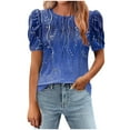 thumbnail image 1 of Tnhcen T-Shirt d'Été Ample pour Femmes à Col Rond Imprimé avec Manches Bouffantes Correctrices / Chemise Décontractée Extensible / Design Léger et Respirant / P-2TG, 1 of 7