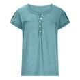 thumbnail image 3 of Mittory Women's V Neck Short Sleeve Tops Button Down Casual T Shirts Basic Dressy Tees, 3 of 5