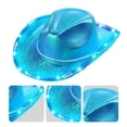 thumbnail image 5 of Diademas para mujer, diadema cuadrada para fiesta, sombrero grande colorido con luces, sombrero de estilo compuesto para fiesta, festival con luces, sombrero de vaquero colorido de EVA, sombrero de va, 5 of 5