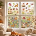 thumbnail image 5 of Fall Window Clings, Thanksgiving Animal Maple Leaf Static Glass Stickers, Reusable Double Sided Pvc Decals for Glass Door Home Decor B, 5 of 6