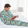 thumbnail image 6 of Yiaed Christmas Dachshund Print Men’s Pajamas Set - Long Sleeve Button Down Sleep Shirt and Pajama Bottoms Sleepwear Set Mens Pjs Sets Men's Pajama Bottoms-Medium, 6 of 7