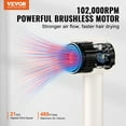 thumbnail image 6 of VEVOR Advanced Ionic Hair Dryer, 102000 RPM with 200 Million Negative Ions, 3 Temperature Settings & 2 Speeds, High-Speed Blow Dryer, 6 of 12