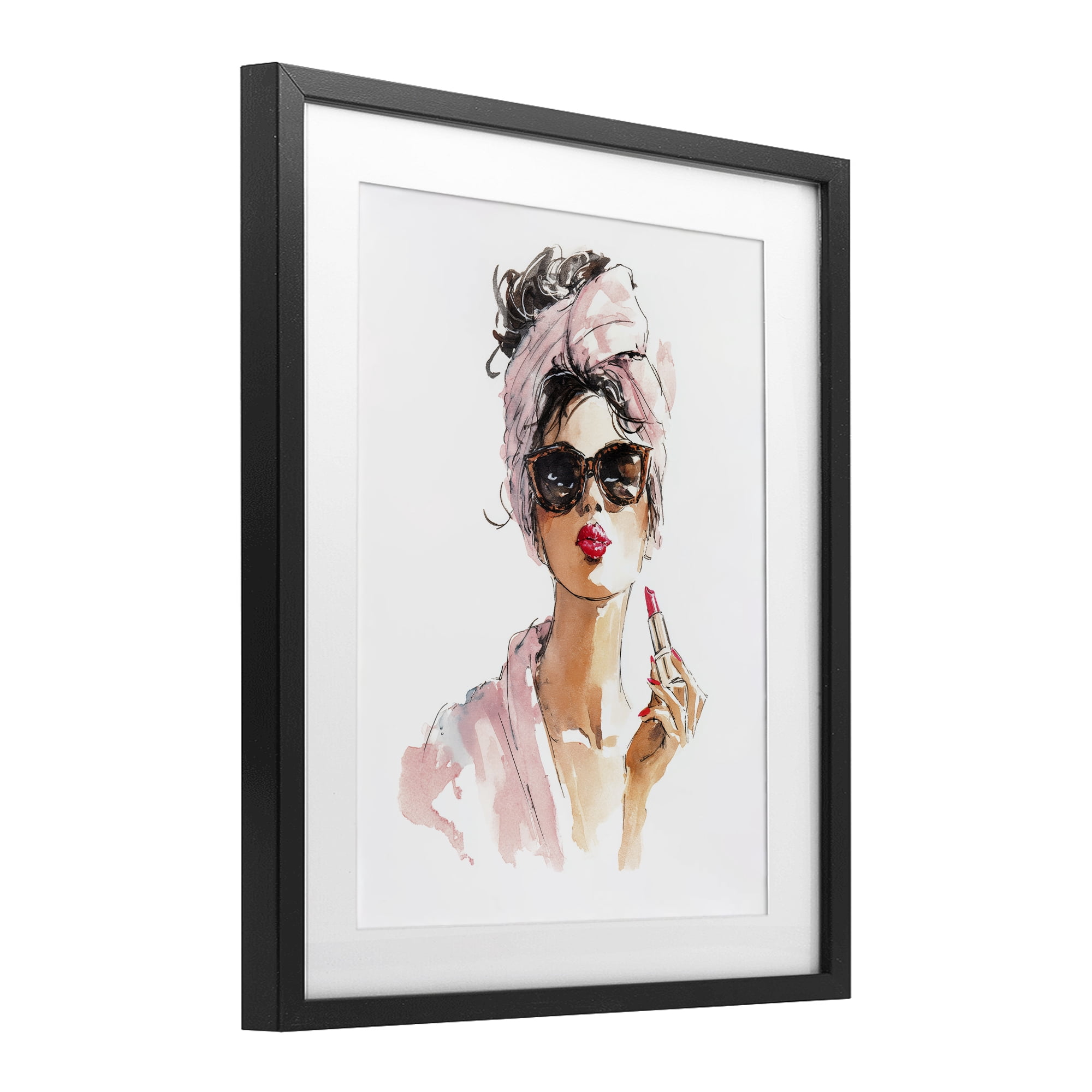 Stupell Industries Velour Secrets Lipstick Black Framed Print Under Glass, design by Svetlana Aleynikova