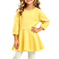 thumbnail image 3 of Auroural Girls Long Sleeve Sweatshirt Dress Casual Round Neck Flared Play Dress for Kids Daily Outfits, 3 of 6
