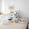 thumbnail image 5 of YST 7Pcs Cartoon Car Comforter Set - Construction Excavators Bed in a Bag, Queen Size, Cyan, 5 of 5