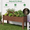 thumbnail image 6 of Costway 1 PCS Wooden Raised Garden Bed with Legs, Drainage Holes, Natural Fir Outdoor Garden Box Dark Brown, 6 of 11