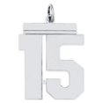 thumbnail image 4 of 925 Sterling Silver Large Polished Number 15 Charm Pendant, 4 of 5