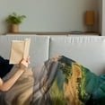 thumbnail image 3 of Landscape Soft Flannel Fleece Throw Blanket, Scenic Tuscany with Rolling Hills and Valleys in the Morning, Cozy Plush for Indoor and Outdoor Use, 60" x 80", Apricot Khaki, by Ambesonne, 3 of 5