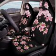 thumbnail image 4 of Uourmeti Polyester Front Car Seat Covers for Auto, Washable Stretchy Driver Seats Protector Cushion, Pink Cherry Blossom Print, 4 of 12