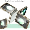 thumbnail image 6 of Case for Samsung Galaxy Z Flip 5 (2023) with Cover Screen Protector, Anti-Yellowing Transparent Thin Hard Phone Case for Galaxy Z Flip5 - Gold Clear, 6 of 14