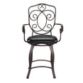 thumbnail image 6 of Linon Jurgens 24" Round Metal High Back Counter Stool, Matte Bronze/Dark Brown Faux Leather, 6 of 17