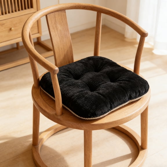 Chair Cushions for Dining Chairs, Non-Slip Kitchen Seat Cushions 17" x 16", Outdoor Indoor Seat Pads, Black