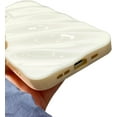 thumbnail image 2 of Cute Curly Wave Case for iPhone 13 Pro Max 6.7 inches, Water Ripple Pattern Phone Case Slim Shockproof Satin Glossy Cover for Girls Boys Silicone 3D Non-Slip Case - Beige, 2 of 8