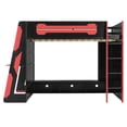thumbnail image 4 of Lit Mezzanine en Bois Pleine Grandeur avec Bureau, Étagères de Rangement Multiples et Lumière RVB, Rouge, 4 of 15