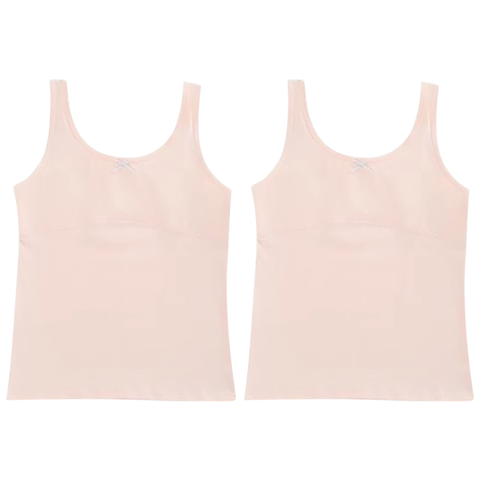 GiLiling 2 Pack Kids Girls Dance Tank Top Tween Girls Cotton Sleeveless Summer Undershirt Athletic Ballet (Beige 9-10 Years)