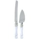 thumbnail image 1 of Juego de espátula y cuchillo de boda simple, pala para pastel de fiesta de cumpleaños, cocina y hogar (mango de cristal sintético), 1 of 8