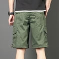 thumbnail image 4 of Dvprdro Mens Summer Cargo Shorts Casual Classic Solid Button Zipper Athletic Beach Shorts with Pockets, 4 of 5