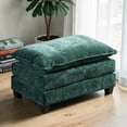 thumbnail image 2 of GZXS Chenille Fabric Upholstered Ottoman, Thick Cushion Footrest with Legs, Multi-Purpose Accent Stool for Living Room or Bedroom, Green, 2 of 7