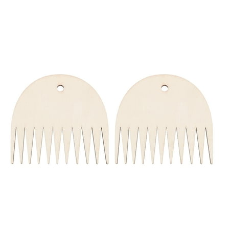 

2Pcs Useful Weaving Combs Small Wooden Sawtooth Combs Tapestry Weaving Tools