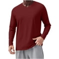 thumbnail image 1 of Dry Fit Long Sleeve Shirt for Men, Solid Color, Lightw8, Breathable, Pullover Top, Polyester Spandex, 1 Pc, 1 of 8