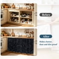 thumbnail image 4 of Abstract Overlapping Layers Cabinet Curtains for Kitchen 35"W x 35"L, Minimalist Slashes Black Laundry Sink Cabinets Magic Tape Short Curtain Privacy Panel for Bathroom Vanity Cabinets, 4 of 9