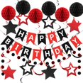 thumbnail image 1 of Decoraciones de cumpleaños meowtastic Happy Birthday en rojo y negro, 1 of 6