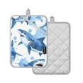 thumbnail image 2 of Pot Holders Set of 2 Heat Resistant 338℉ Kitchen Oven Gloves Potholder Cooking Baking Microwave Mitts Shark Blue, 2 of 7