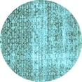 thumbnail image 1 of Ahgly Company Indoor Round Persian Light Blue Traditional Area Rugs, 8' Round, 1 of 4
