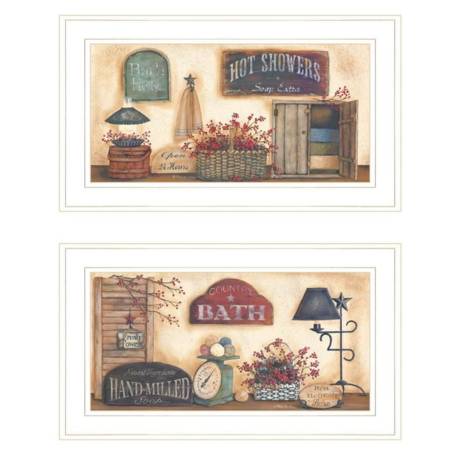 Bath Collection By Pam Britton Printed Wall Art Wood Multi-Color