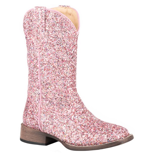 Glitter Cowboy Boots Square Toe