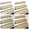 thumbnail image 6 of PURE ERA Bullnose Carpet Stair Treads Protectors for Wooden Steps 9.5" x 30"x1.2" Pet Friendly Tape Free Non-Slip (Set of 14 Pieces,Cream Gray Rectangle), 6 of 8