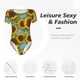 thumbnail image 4 of Balery Sunflowers Body de cuello redondo de manga corta para mujer Tops de manga corta Tops básicos-Medium, 4 of 7