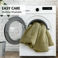 thumbnail image 6 of Green Full/Queen Waffle Comforter Set 3-Piece, 100% Cotton Washed Bedding with Oversized Design, 6 of 17