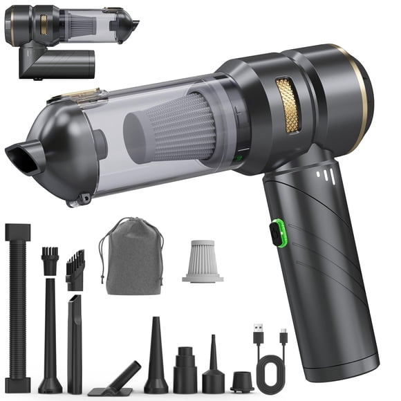 Ytbocar Aspirateur de Voiture Portable Sans Fil, Aspirateur à Main Pliable avec Moteur Sans Balais, Mini Aspirateur à Main Haute Puissance 22000PA & Souffleur d'Air & Poussière