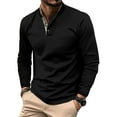 thumbnail image 1 of Fashnice Chemise Homme Manches Longues Col Polo Coupe Régulière T-Shirts de Travail Noir 3TG, 1 of 2