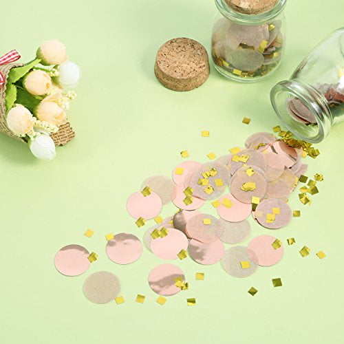 Points ronds de confettis de table en papier de soie pour la décoration de  fête d'anniversaire de mariage, 1,76 oz (confettis or rose, 2,5 cm) 