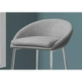 thumbnail image 4 of Bar Stool Set Of 2 Bar Height Metal Fabric Grey Chrome Contemporary, 4 of 5