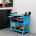 thumbnail image 2 of HOMCOM Rolling Tool Cart with Wheels Storage Trays for Garage Warehouse Blue, 2 of 10