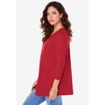 thumbnail image 3 of Roaman's Women's Plus Size Ultimate Three Quarter Sleeve Swing Tee, 3 of 6