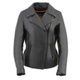 thumbnail image 7 of Milwaukee Leather LKL2711 Women's Braided Black Leather Motorcycle Rider Jacket w/ Studded Back 3X-Large, 7 of 7