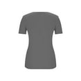 thumbnail image 6 of Felirenzacia Women's Short Sleeves Ribbed Slim Fit Basic Tees Casual Short Sleeve V Neck Summer T Shirts Tops with Built in Bra Gray,L, 6 of 8