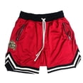 thumbnail image 2 of Shorts pour Hommes Décontractés Imprimé Lettre Taille à Cordon Shorts Décontractés Nœud devant Trackgym Rouge m, 2 of 4