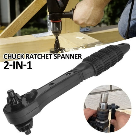 

Atopoler 2 In 1 Drill Chuck Ratchet Spanner Labor-Saving Drill Chuck Key Wrench for Drill Presses Hammer Drill Power Tool