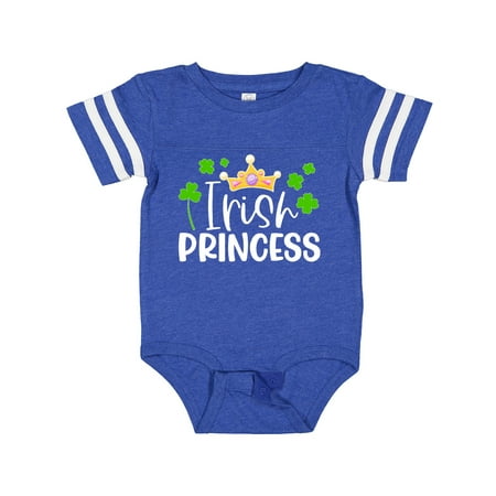 

Inktastic Irish Princess with Crown and Green Clovers Gift Baby Girl Bodysuit